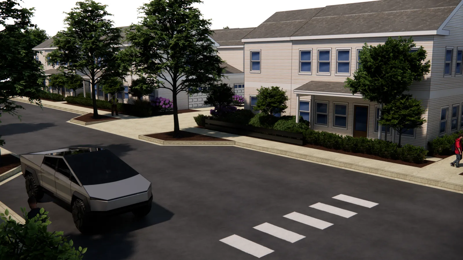 Court Villa pedestrian streetscape